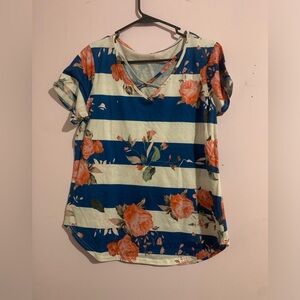 Flower and stripes shirt